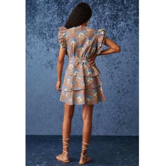 Marie Oliver Fiona Tiered Dress Pacific Palm, Size M 100% Cotton - Picture 2 of 10